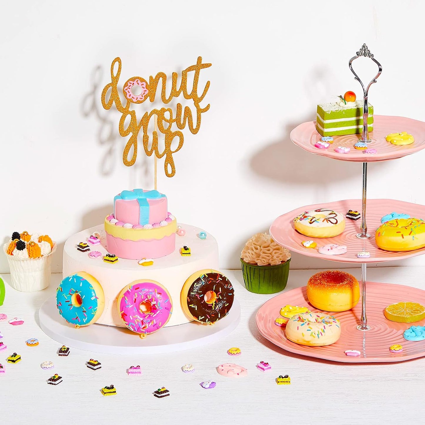 🍩🎂 Decoración “Donut Cake Magic” – Set de 33 piezas