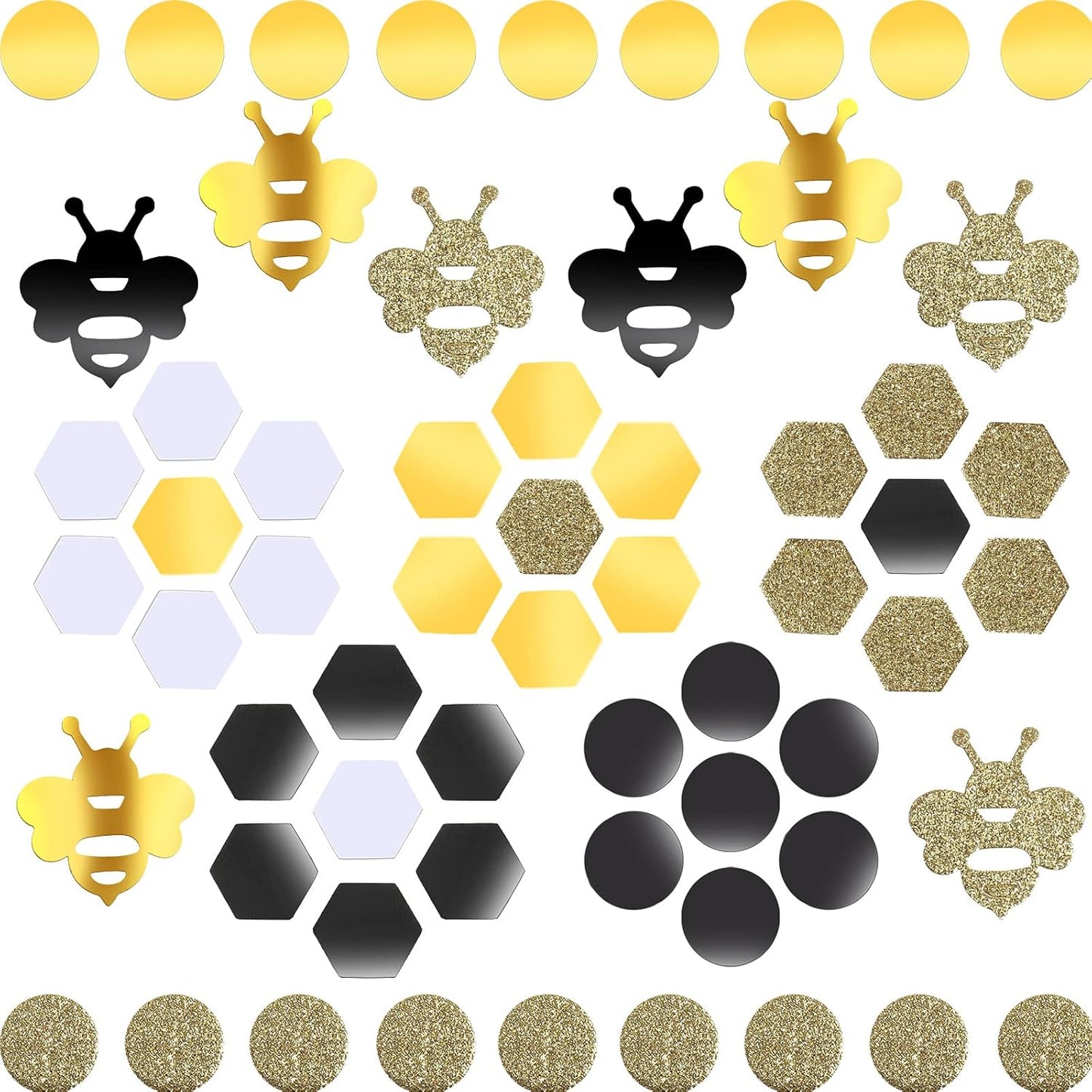 🐝 Confeti para decoracion de fiestas “Bee Party” – 410 Piezas