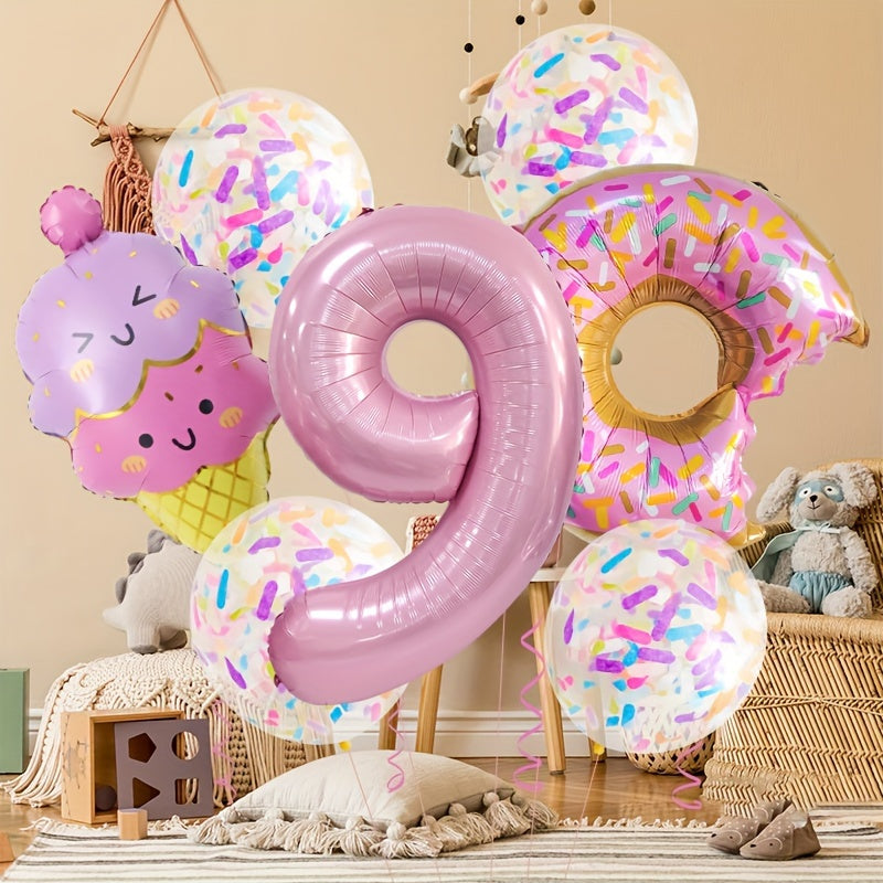 🍩 Set Globos “Donut Candy” – 9 Piezas