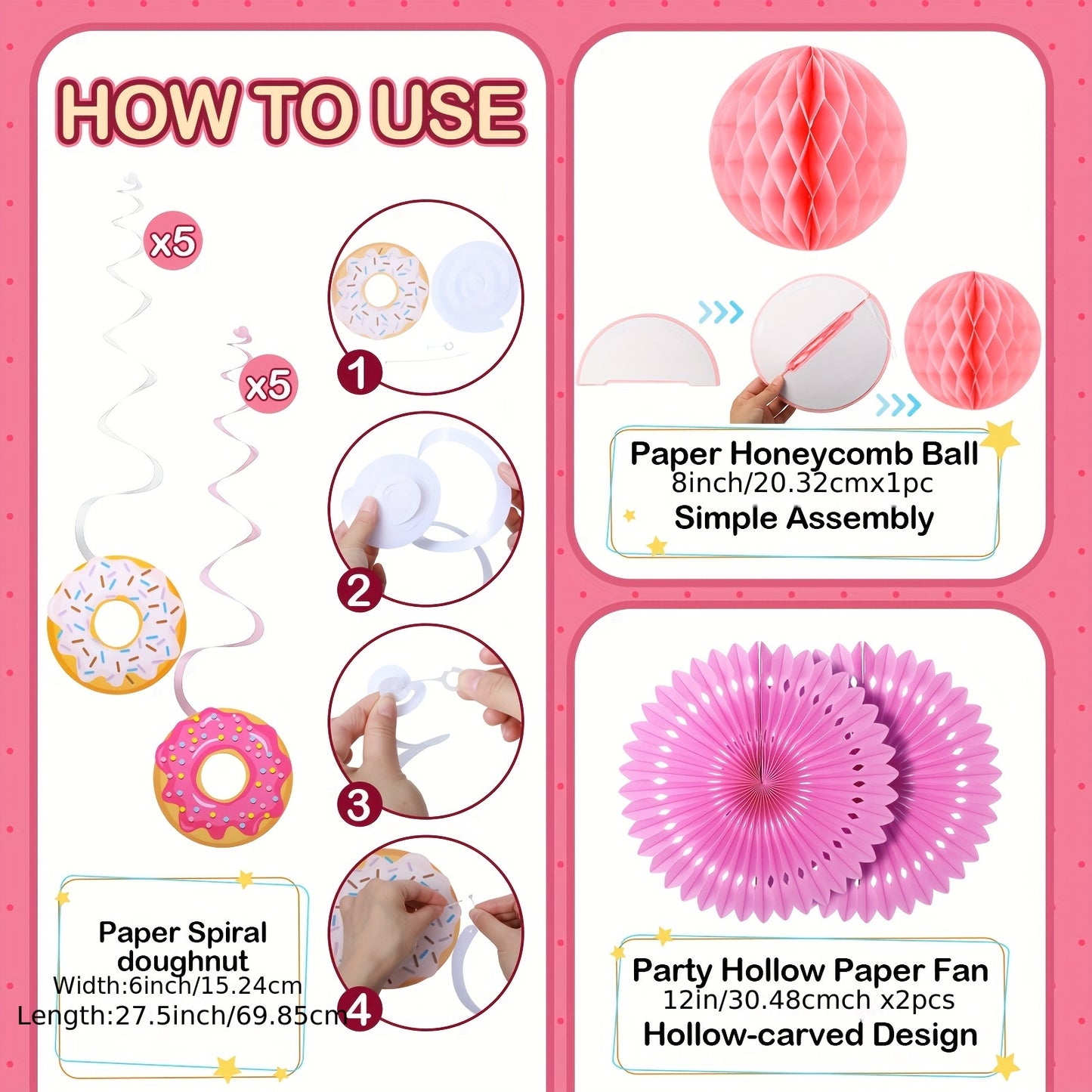 Set de 19 Faroles Colgantes “Donut Ice Cream Glow”