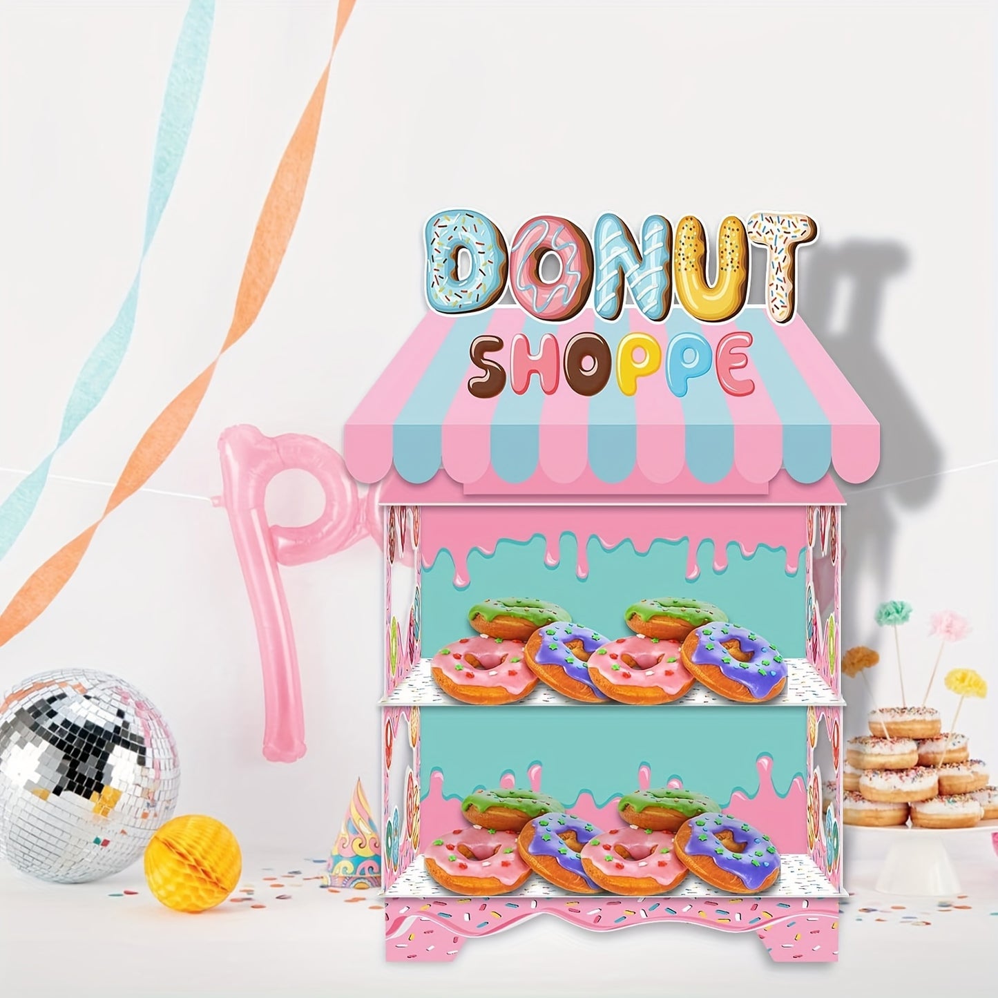 Exhibidor de 2 niveles para Donas 🍩 🧁🥳 - Rosa