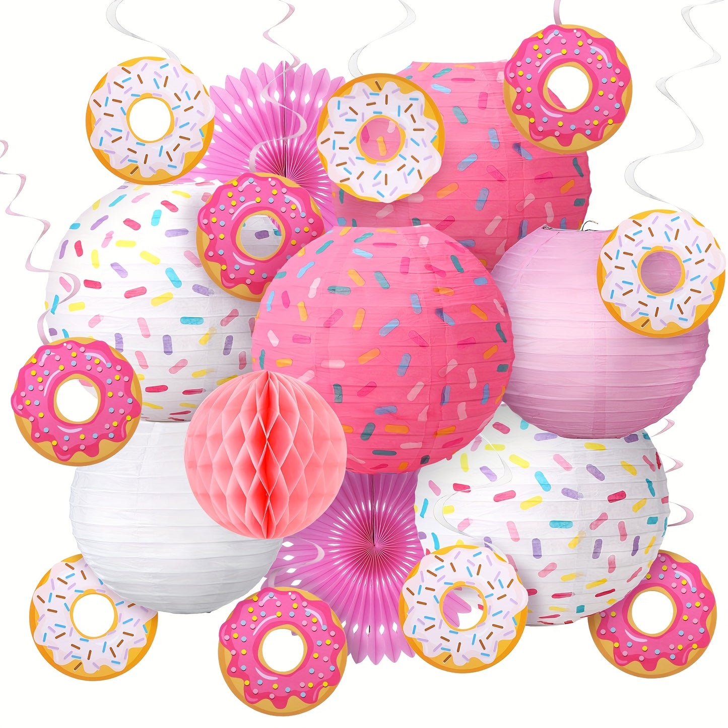 Set de 19 Faroles Colgantes “Donut Ice Cream Glow”