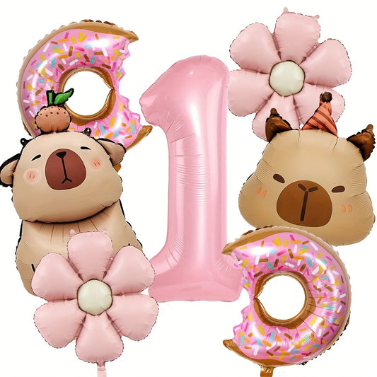 🎈 🍩 Set Globos “Donut Don Chispa” – 7 Piezas