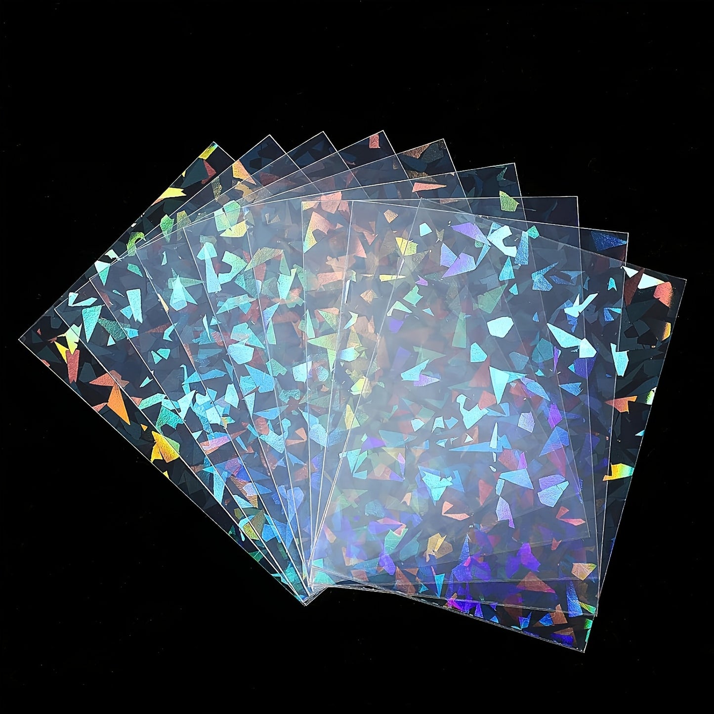 Fundas holográficas para photocards Kpop y trading cards, pack de 20,50 unidades, 61x88mm, disponibles en SakuPop RD.