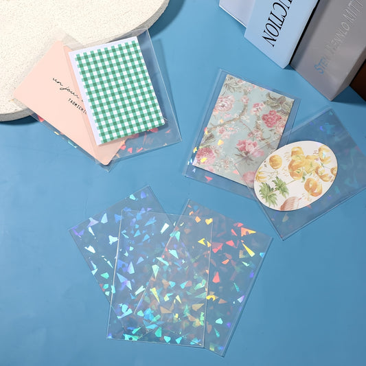 Fundas holográficas para photocards Kpop y trading cards, pack de 20,50 unidades, 61x88mm, disponibles en SakuPop RD.