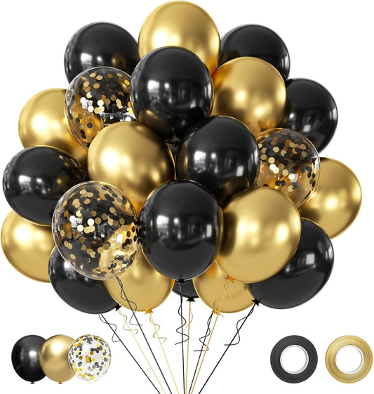 Kit de Globos Negro y Dorado (50 piezas) 💛🖤