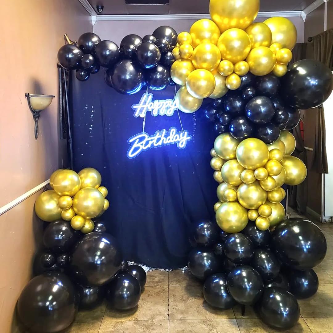 Kit de Globos Negro y Dorado (50 piezas) 💛🖤