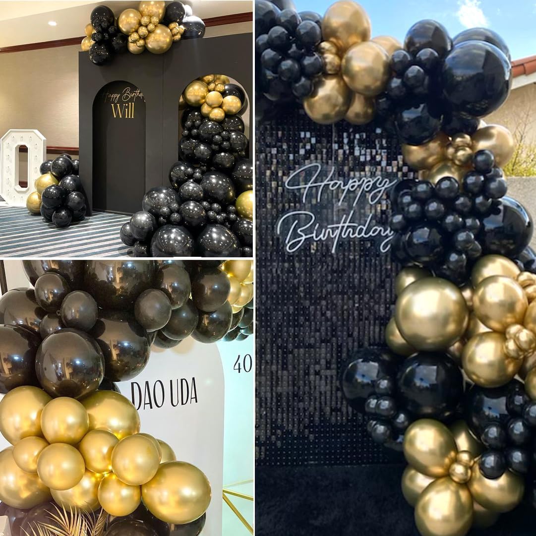 Kit de Globos Negro y Dorado (50 piezas) 💛🖤