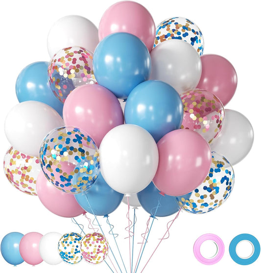 🎈Kit de Globos Rosa y Azul — Revela, Celebra, Sorprende (50 piezas)