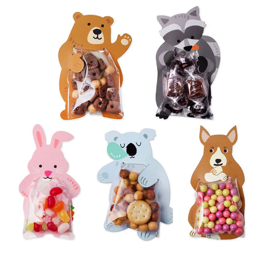 10Pcs Bolsitas de Dulces con Animales de la Jungla 🦁🐰