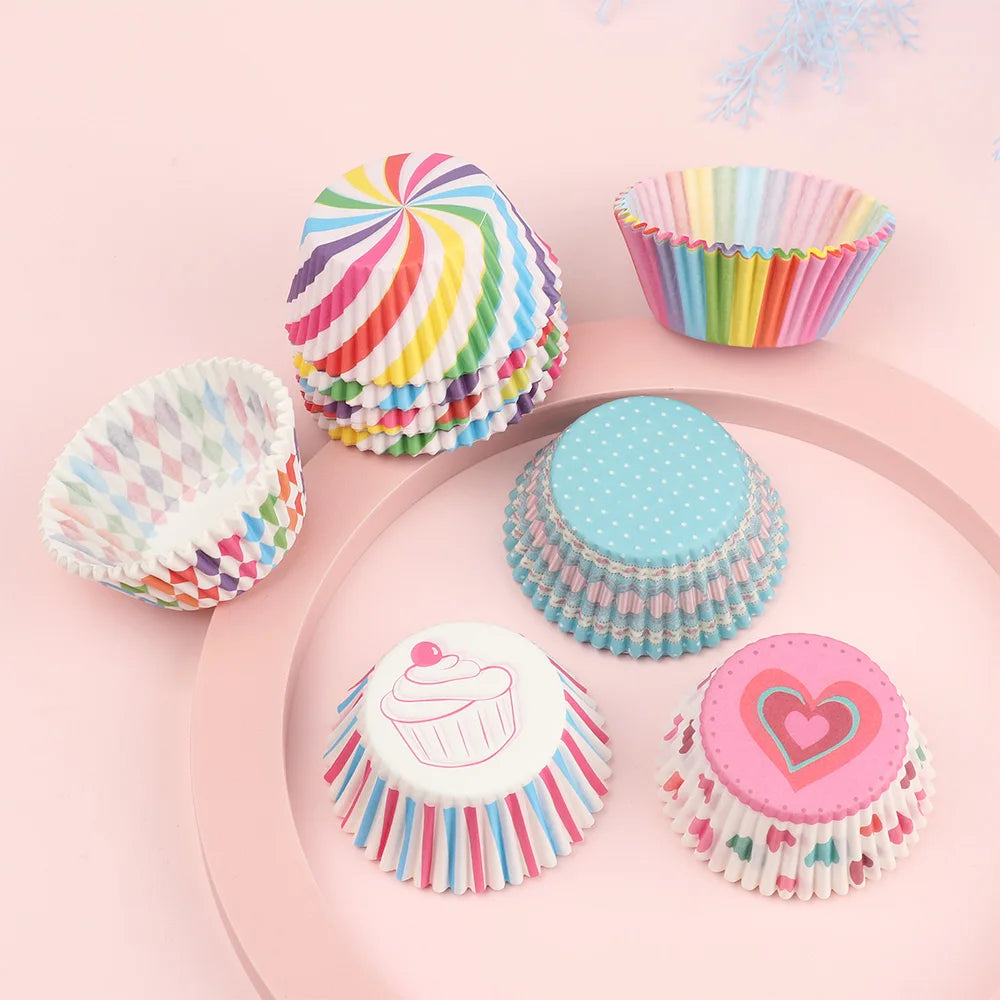 Set de 100 Moldes para Muffins y Cupcakes Multicolor 🧁🌈