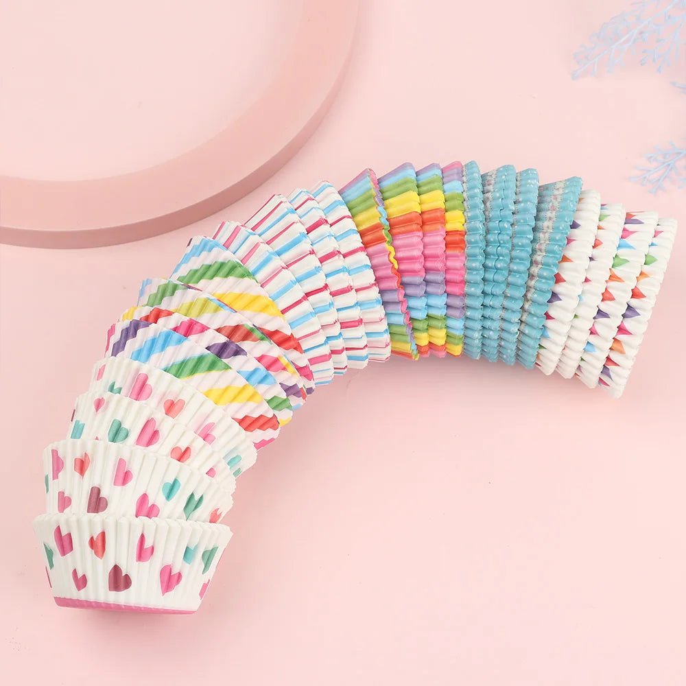 Set de 100 Moldes para Muffins y Cupcakes Multicolor 🧁🌈