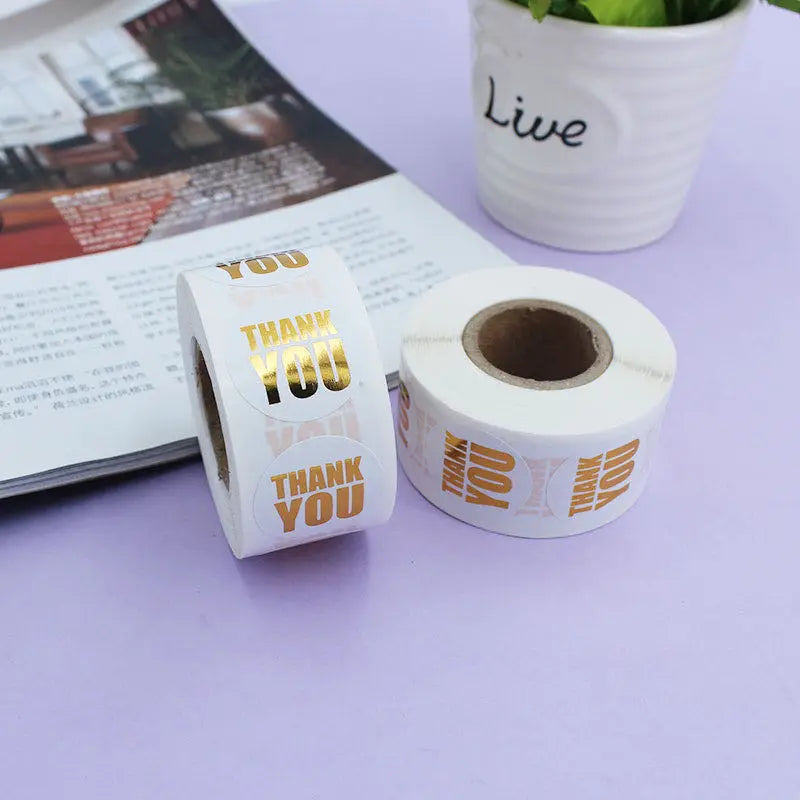 Stickers Agradecimiento Brillantes " Thank You"
