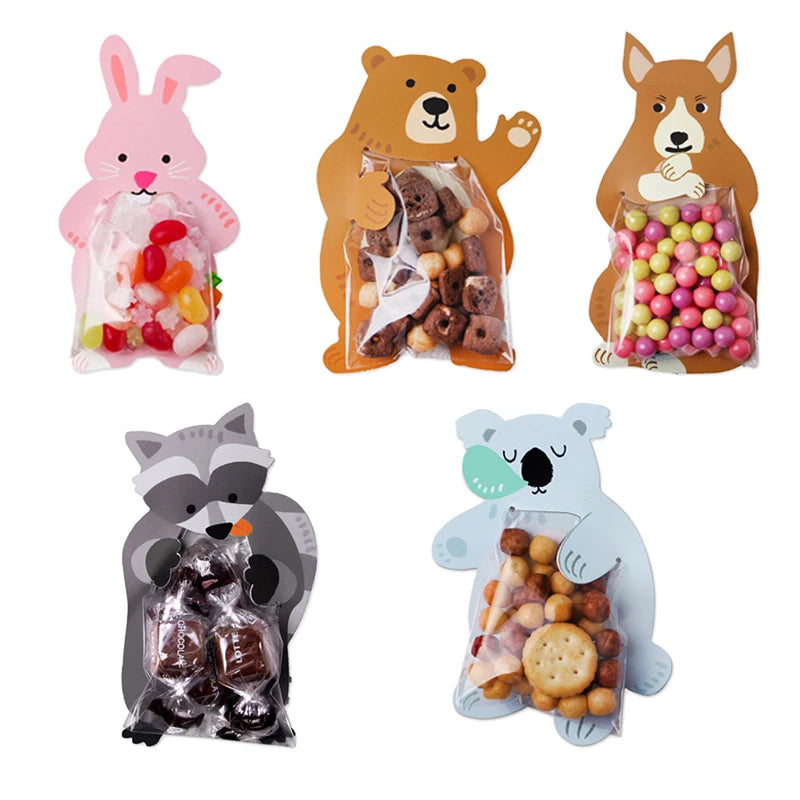 10Pcs Bolsitas de Dulces con Animales de la Jungla 🦁🐰