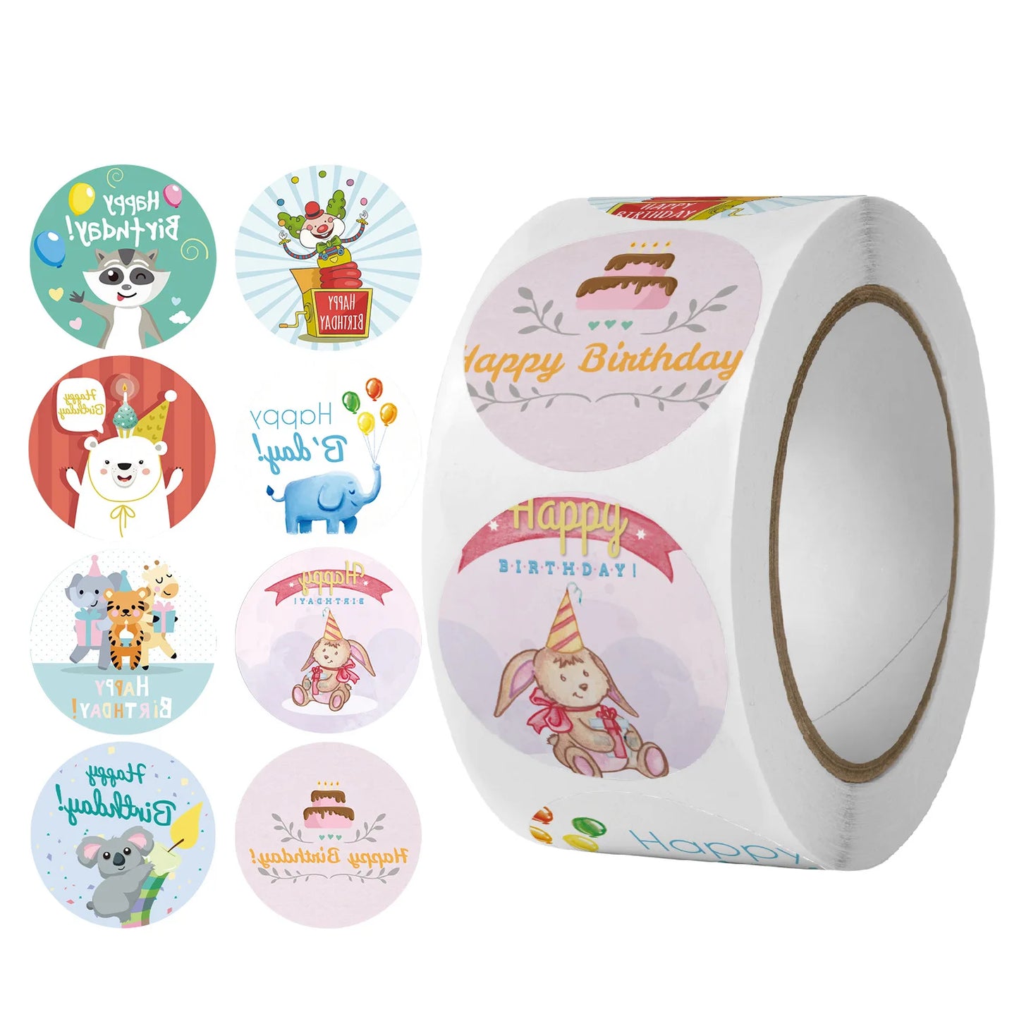 Stickers coloridos "Happy Birthday"