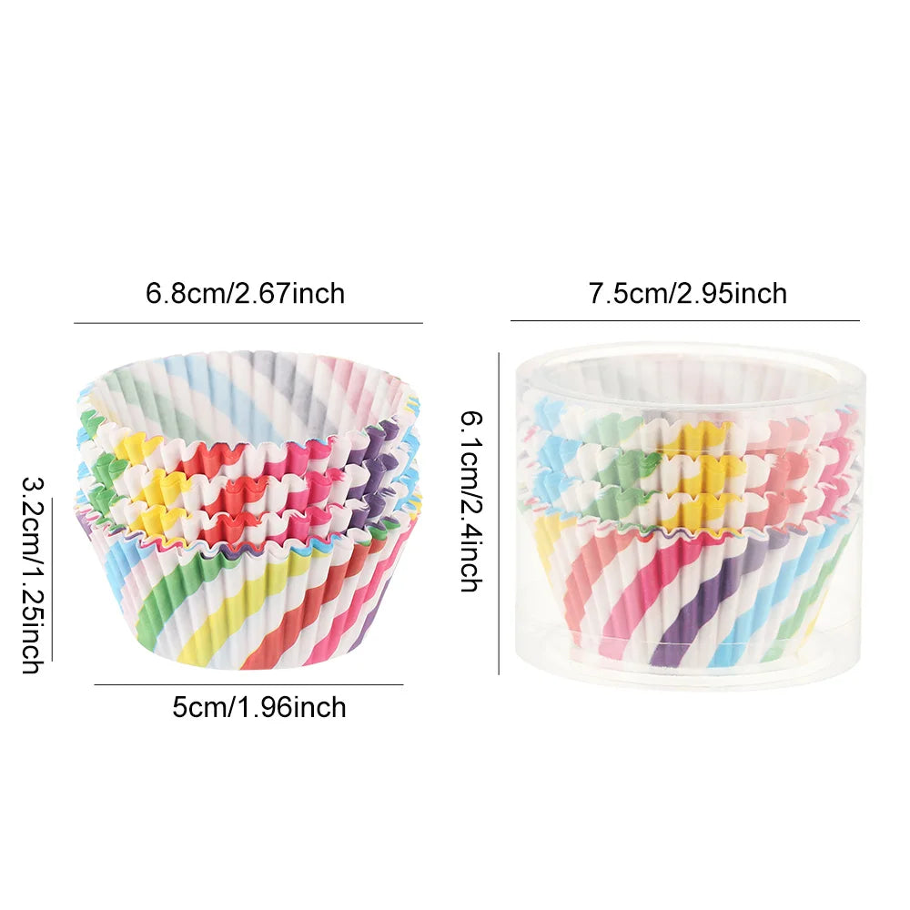Set de 100 Moldes para Muffins y Cupcakes Multicolor 🧁🌈
