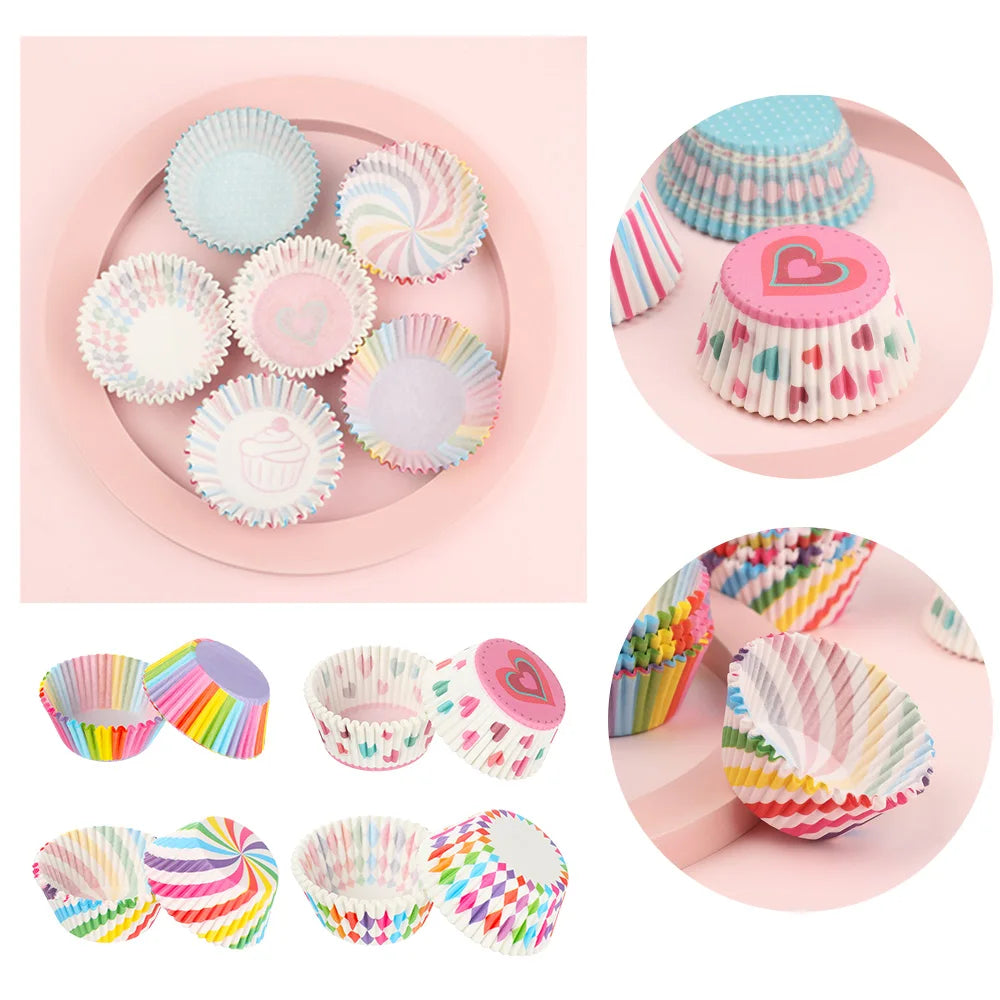 Set de 100 Moldes para Muffins y Cupcakes Multicolor 🧁🌈