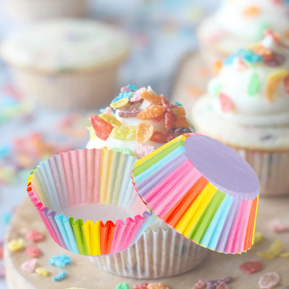 Set de 100 Moldes para Muffins y Cupcakes Multicolor 🧁🌈