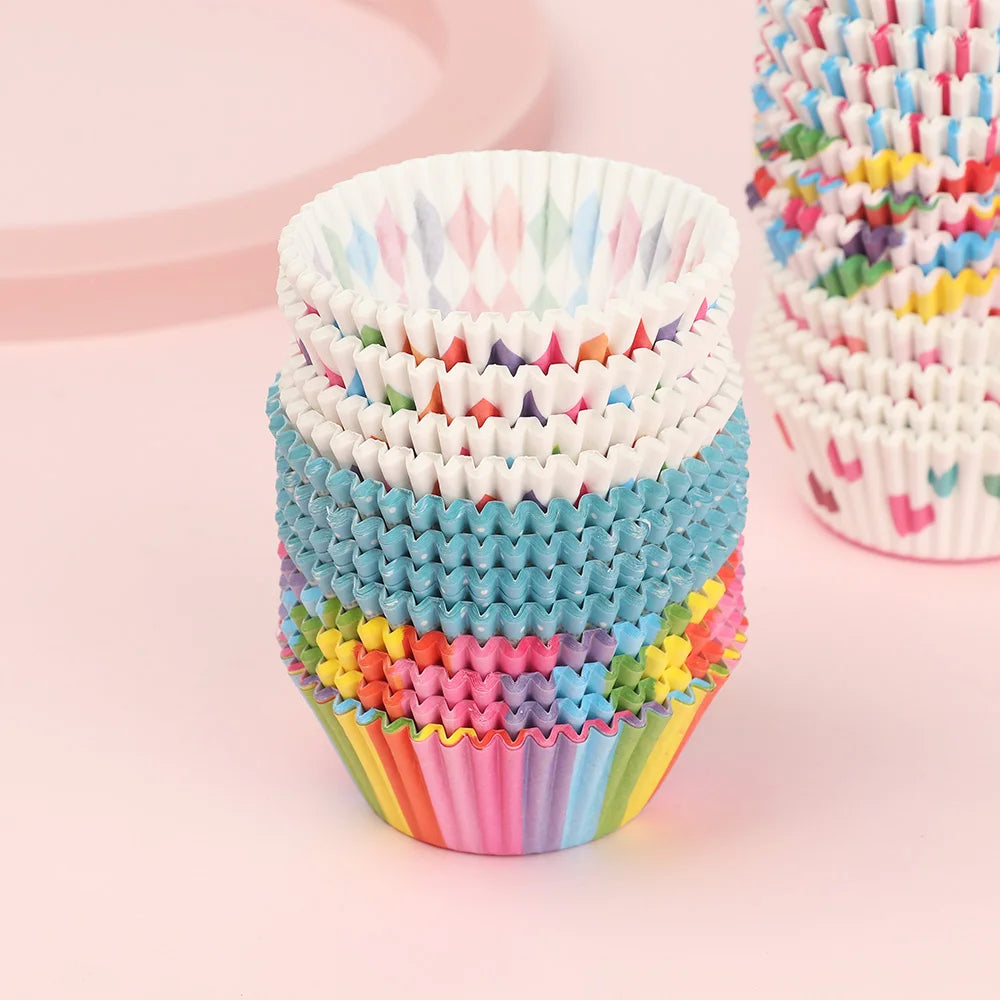 Set de 100 Moldes para Muffins y Cupcakes Multicolor 🧁🌈
