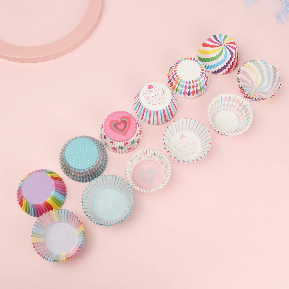 Set de 100 Moldes para Muffins y Cupcakes Multicolor 🧁🌈