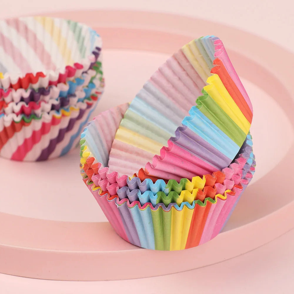 Set de 100 Moldes para Muffins y Cupcakes Multicolor 🧁🌈