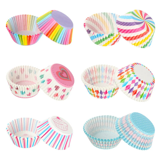 Set de 100 Moldes para Muffins y Cupcakes Multicolor 🧁🌈