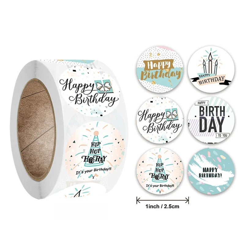 Stickers coloridos "Happy Birthday"