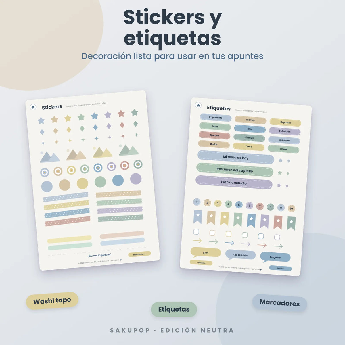 Apuntes digitales con pestañas | Cuaderno digital PDF