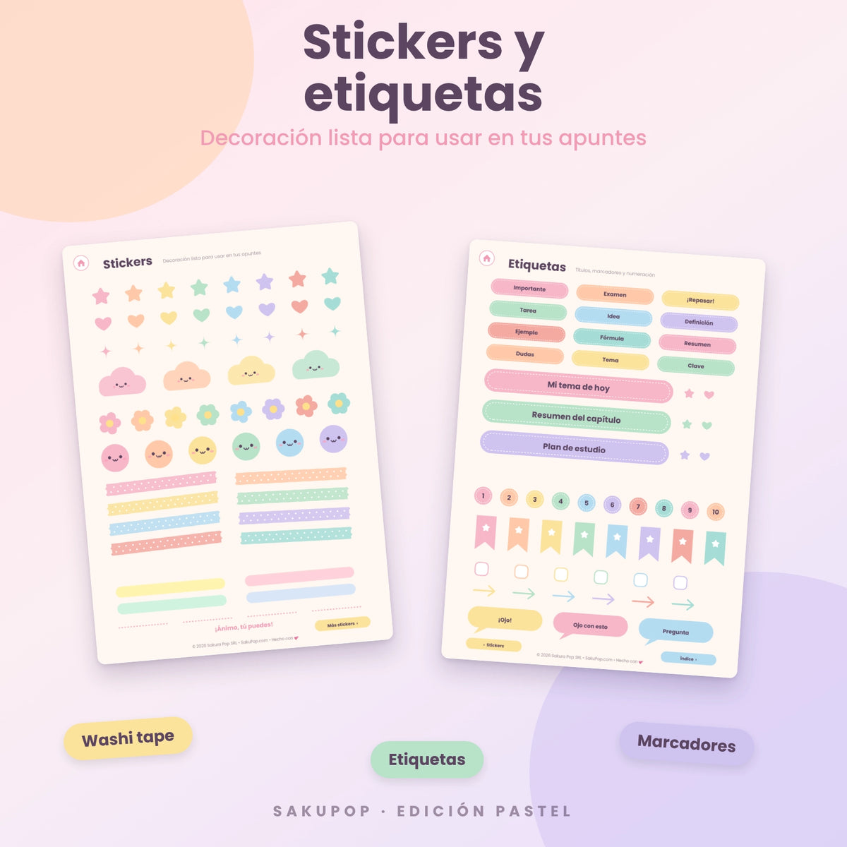 Apuntes digitales con pestañas | Cuaderno digital PDF