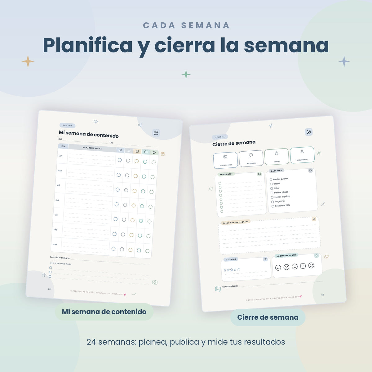 Planner de Contenido para Redes Sociales A4 | Organiza, Crea y Vende Más