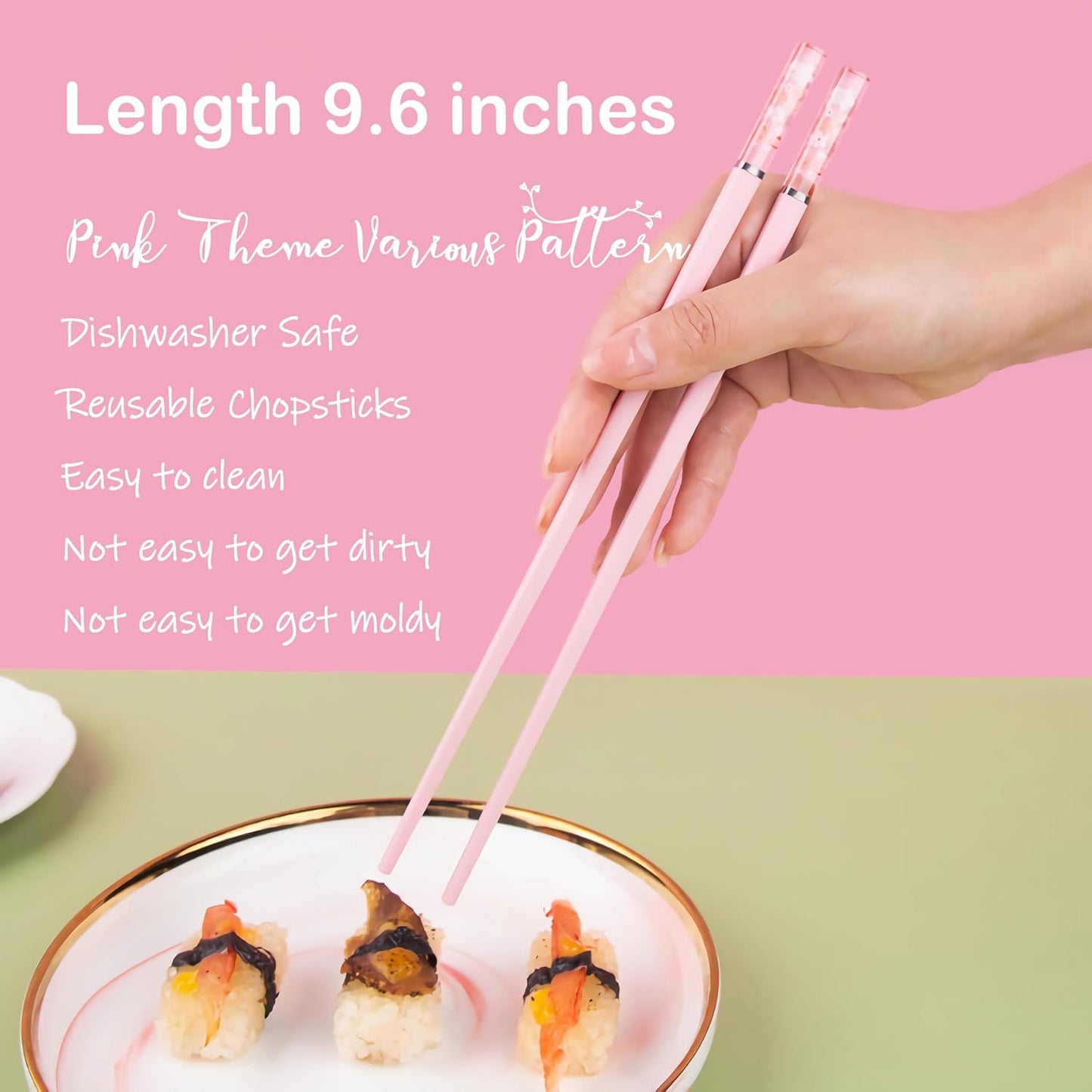 Palillos Japoneses Rosa (x5) 🍣🌸