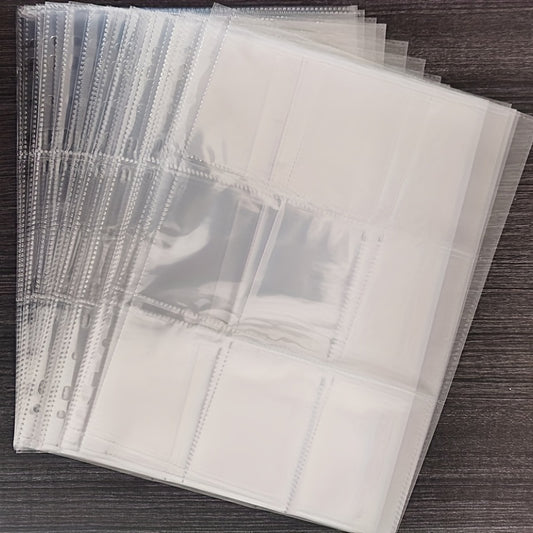 Protectores de páginas 9 bolsillos para photocards y trading cards, pack de 10 o 30, material PP, disponibles en SakuPop RD.