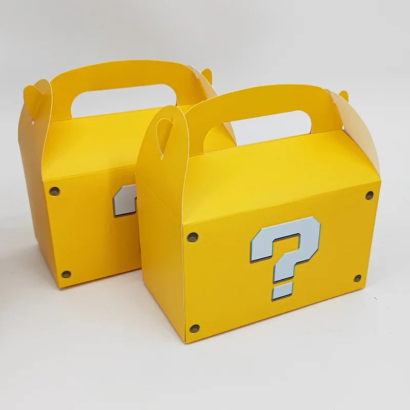 12Pcs Cajas Grandes Amarillas Tematica "Mario Bros."
