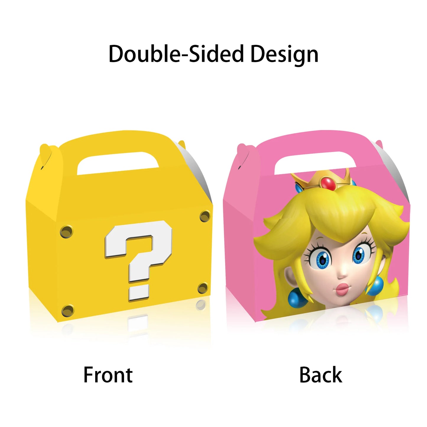 12Pcs Cajas de Regalo con Asa temática Mario Bros