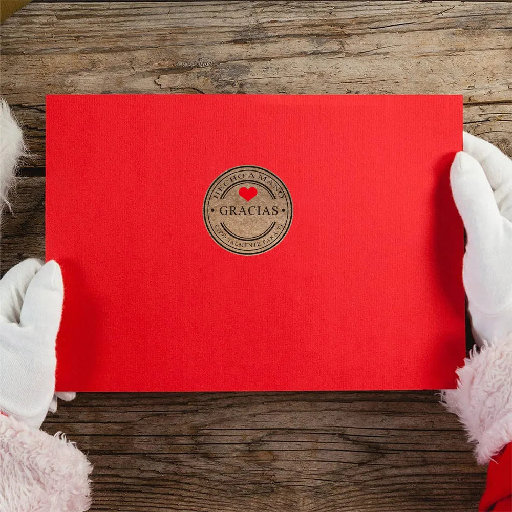 Stickers “Gracias” en Papel Kraft