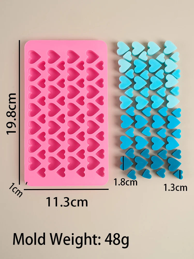 Molde de silicona en forma de corazón con 56 compartimentos - Jabones Artesanales
