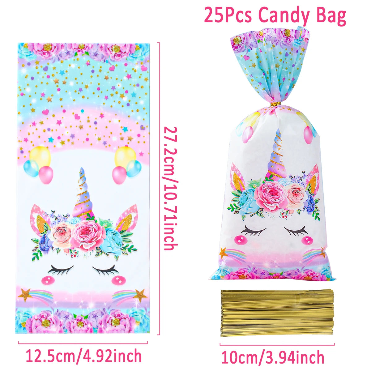 Bolsitas de Dulces Temáticas de Unicornio (25/50/100Pcs) 🦄✨