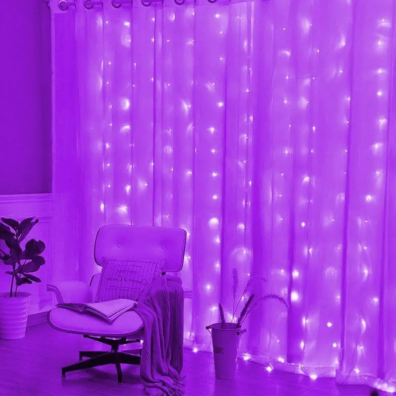 Cortina de luces LED de 600 bombillas