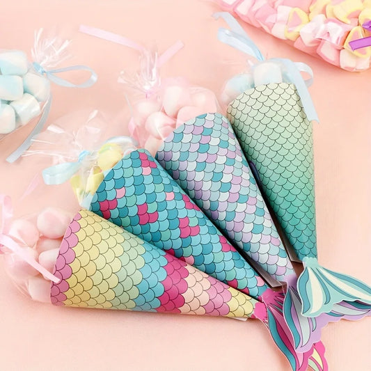 12Pcs Cajas de Dulces con Diseño de Sirena