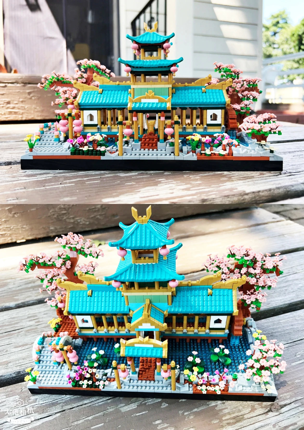 Bloques de Construcción Sakura Blossom Casa Azul🌸🏡