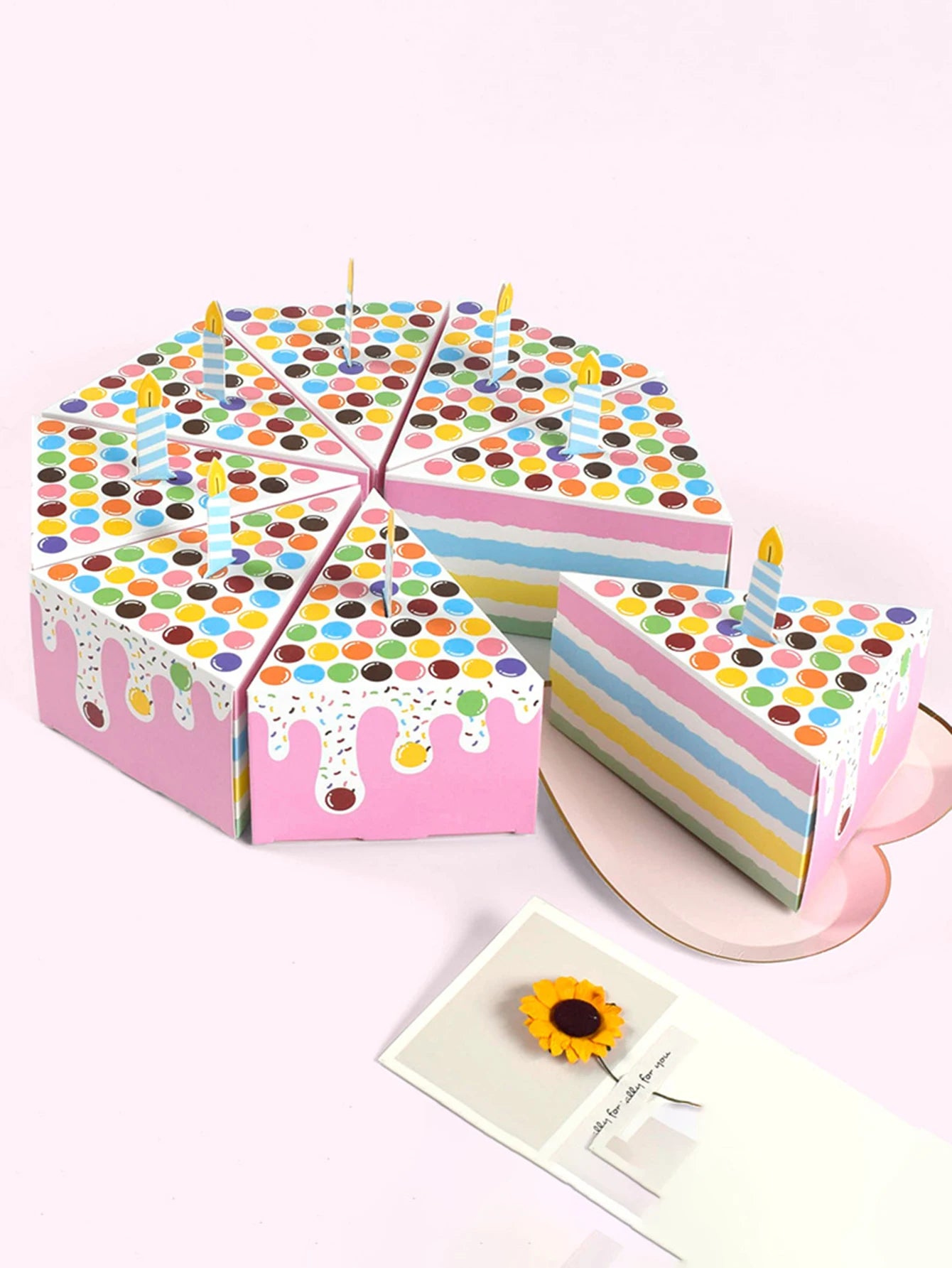 Caja Creativa en Forma de Pastel – Pack de 10 🎂✨
