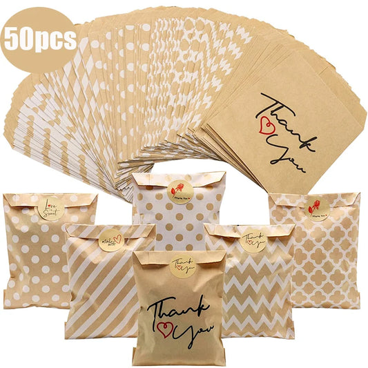 25/50Pcs Bolsas de Papel Kraft 🤎