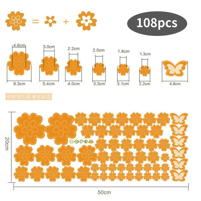 Vinilos de Sakura para Pared - 108 Pcs