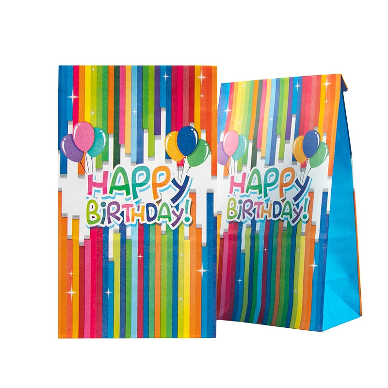 10Pcs Bolsas de Papel Kraft Coloridas "Happy Birthday" 🎉🎁