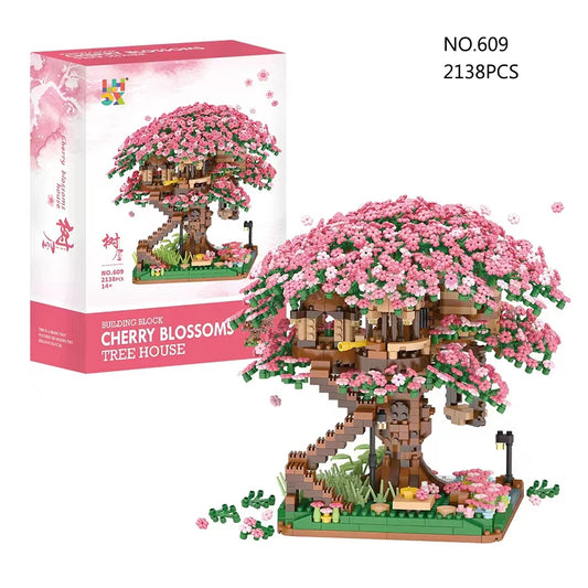Bloques de Construcción Sakura Blossom - Casa del Árbol🌸🏡