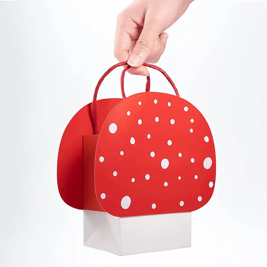 Set de 8 Bolsas de Regalo con Diseño de Hongo Rojo