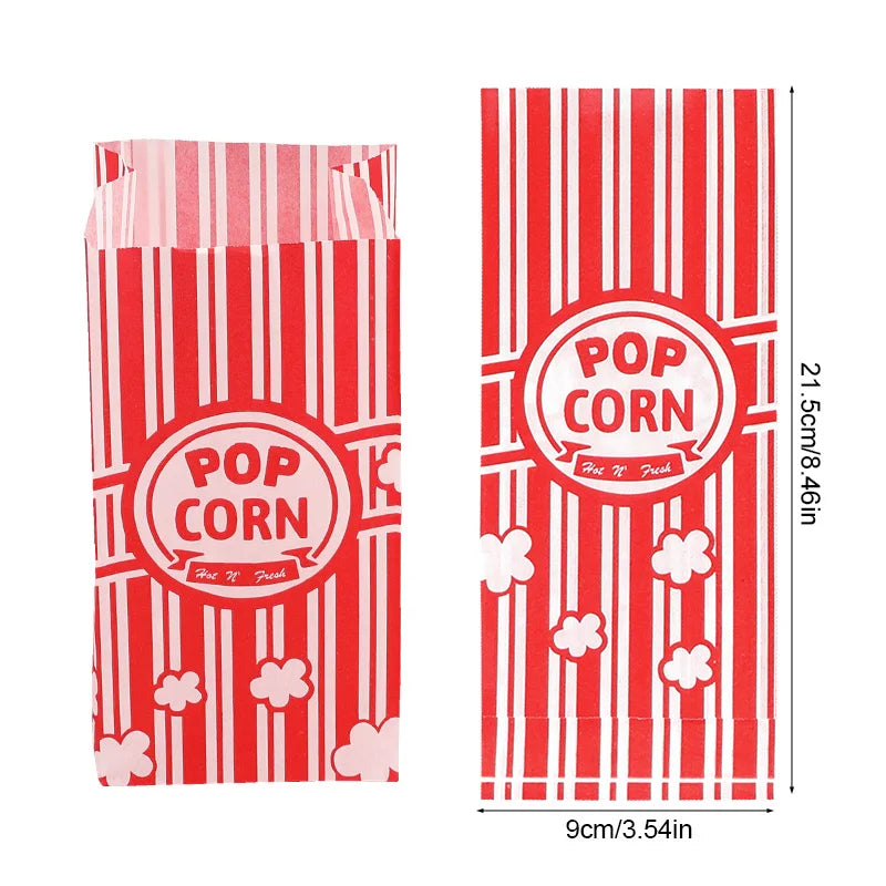 10Pcs Bolsas de Palomitas de Papel tematica "Noches de Cine" 🍿🎬