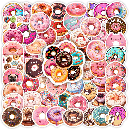 🍩 Stickers “Donut Splash” – Calcomanías Impermeables para DIY