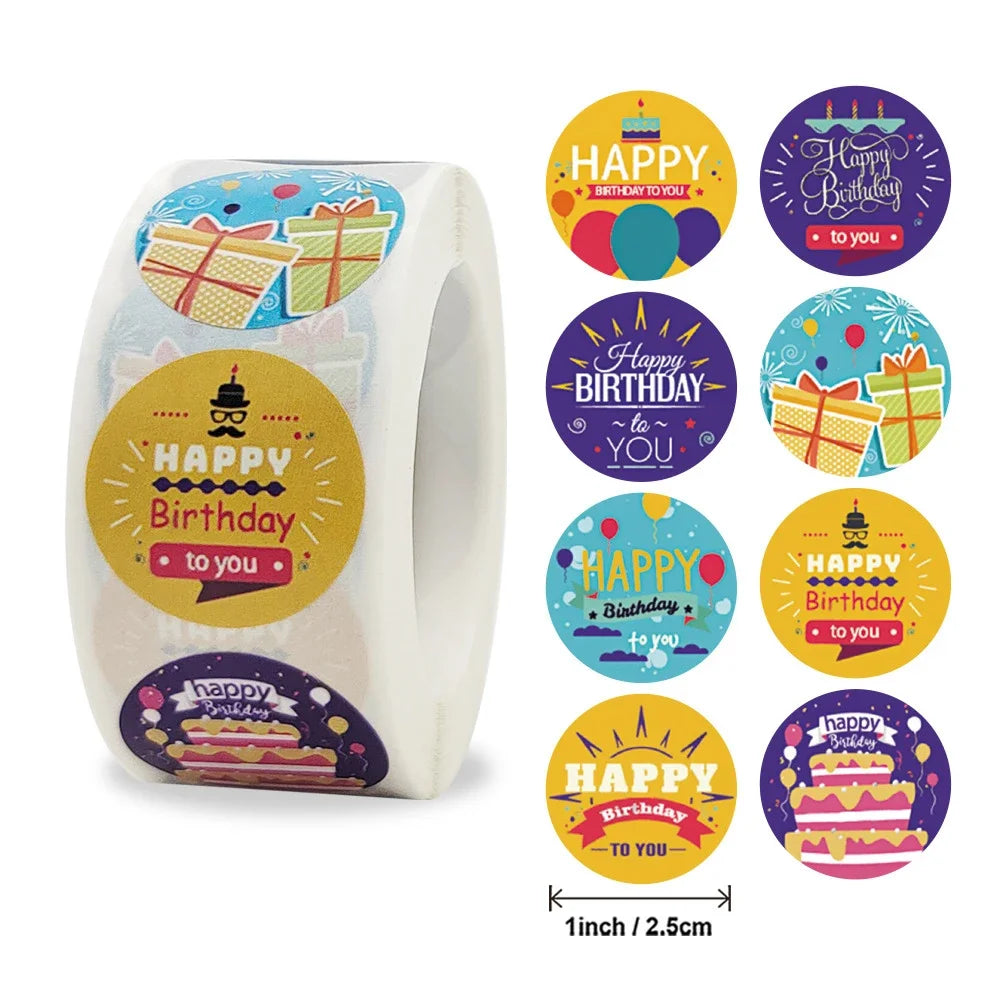 Stickers coloridos "Happy Birthday"