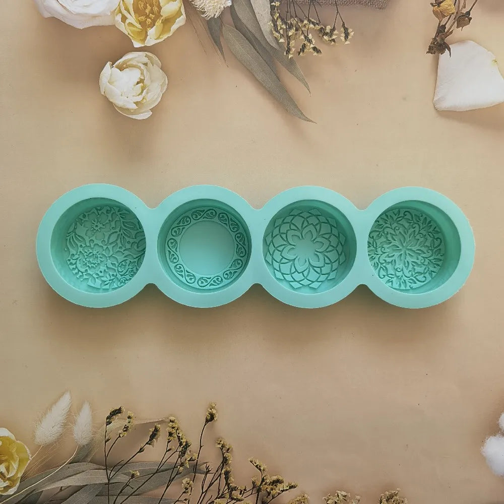 Molde de Silicona 3D Flores Redondas - Aura Natural
